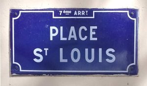 Street name sign for Place Saint-Louis in Lyon