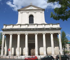 Facade of the Church of the Chartreux in Marseille with Baroque architectural details
