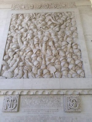 Detail view of the Haute-Garonne war memorial in Toulouse