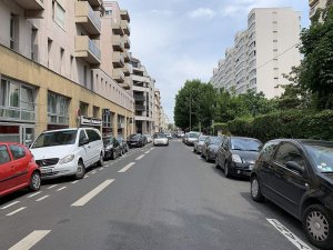 View along Rue Duguesclin street in Lyon with buildings and urban environment
