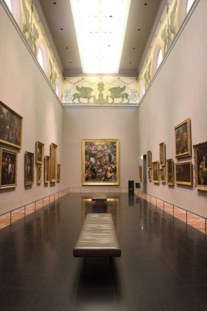 Interior view of Musée Fabre permanent collection in Montpellier showcasing fine arts exhibition