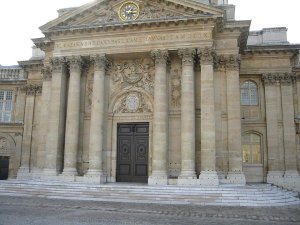 Facade of Institut de France building in Paris housing the Académie des beaux-arts