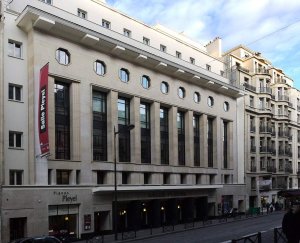 Exterior view of Salle Pleyel concert hall in Paris