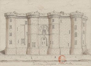 Eastern facade of the Bastille fortress in late 18th century