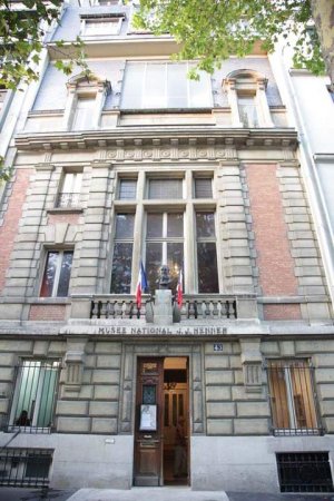 Facade of the Musée national Jean-Jacques Henner, Paris with architectural details