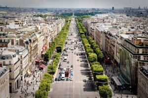 View along the Avenue des Champs-Élysées from the Arc de Triomphe