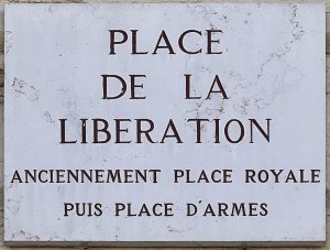 plaque showing the name of the Square of Liberation in Dijon