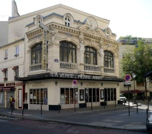 Montparnasse Theatre facade on Gaité Street in Paris