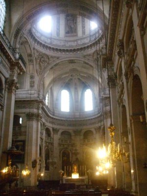 Interior view of the Saint-Paul-Saint-Louis church in Paris showing architectural details