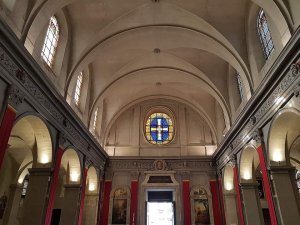 Ornate interior view of Saint-Just Church in Lyon with detailed architectural features