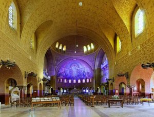 Interior view of the Sacré-Cœur Church in Dijon showing architectural details