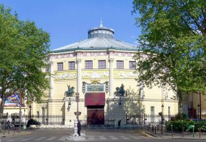 Exterior view of the Cirque d'hiver historic circus building in Paris