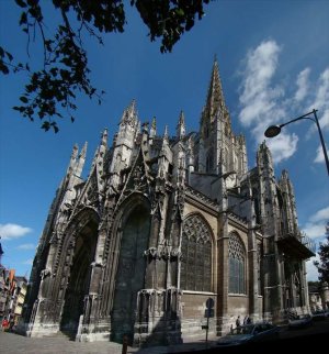 Exterior view of the Church of Saint-Maclou in Rouen, Normandy