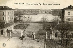 Aerial view of the Barracks of La Part-Dieu in Lyon, Rhône-Alpes region