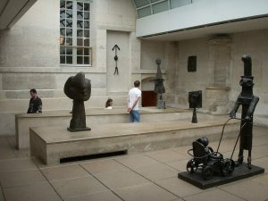 Interior view of Musée Picasso showing art exhibition and gallery space
