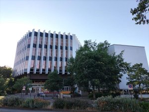 Exterior view of Nantes Conservatory building with modern architectural design