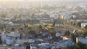Aerial view of Miséricorde Cemetery from Tour Bretagne in Nantes