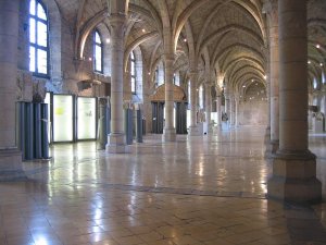 interior view of monk dormitory in Saint-Bénigne Benedictine Abbey Dijon France