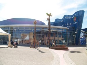 Entrance to Mare Nostrum Aquarium at Odyseum Montpellier