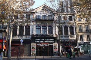 Facade of Théâtre Antoine located on Boulevard de Strasbourg in Paris