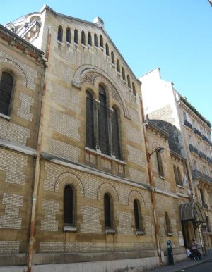 Facade of St. Stephen's Greek Orthodox Cathedral in Paris