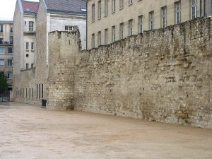 Section of the 12th-century medieval city walls of Paris known as the enceinte
