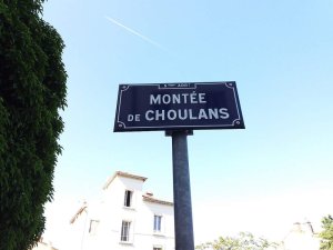 Montée de Choulans street name plaque in Lyon