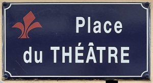 Street sign plaque reading Place du Théâtre in Lille