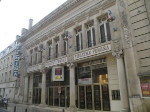 Exterior view of Théâtre Femina in Bordeaux showing the ornate classical façade