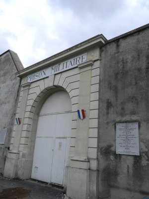 Exterior view of Montluc military prison building in Lyon