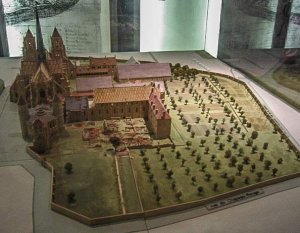 Model of the former Saint-Bénigne Abbey displayed in Dijon Archaeological Museum