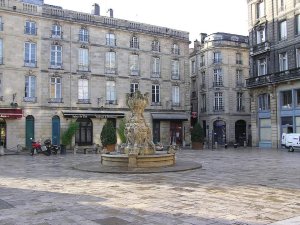 View of Place du Parlement square with historic buildings in Bordeaux