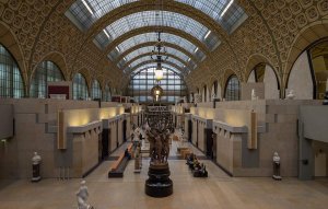 Interior view of Musée d'Orsay designed by Victor Laloux showing art collections from 1848 to 1914