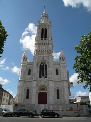 Saint-Anne church in Chantenay district of Nantes with visible exterior architectural details