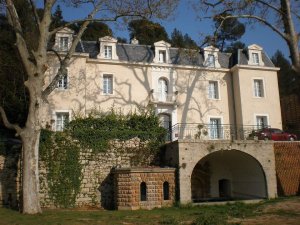Exterior view of Château de Bionne in Montpellier, Hérault, showing historic castle architecture