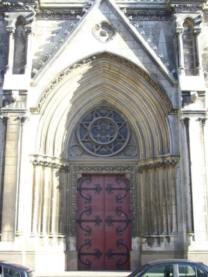 Entrance view of Saint Clément church in Nantes, Loire-Atlantique, France