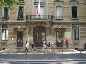 Entrance gate of Lycée du Parc high school in Lyon