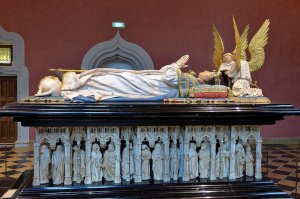 Ornate sculpted cenotaph of Philip II the Bold in Burgundy tomb