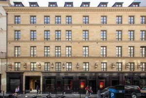 View of Costes Hotel and surrounding buildings along Paris streets
