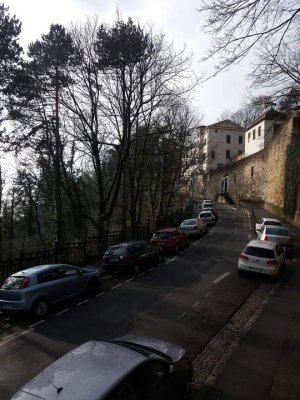 View towards Pauline Jaricot's house from the Rosaire garden on Montée Saint-Barthélémy in Lyon