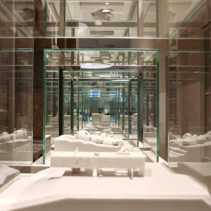 Model houses showcasing modern and contemporary architecture at the Cite de l'Architecture et du Patrimoine gallery