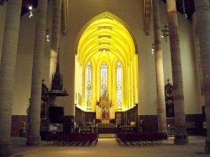 Interior view of the Dominican Convent church with architectural details