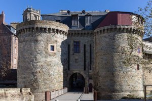 Renovated Porte Mordelaise historic city gate in Rennes
