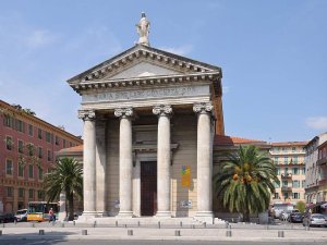 Notre-Dame du Port Church in Nice with clear sky