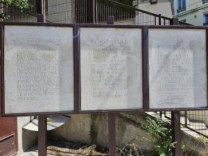 Place name sign for Amphitheater of the Three Gauls in Lyon