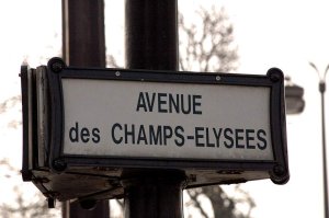 Street sign reading Avenue des Champs-Élysées in Paris