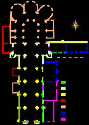 Architectural plan of Church of St. Trophime in Arles showing layout and structural design