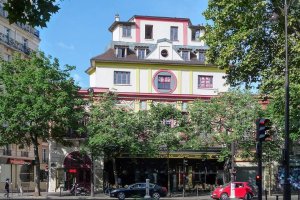Front facade of the Bataclan concert hall on boulevard Voltaire in Paris