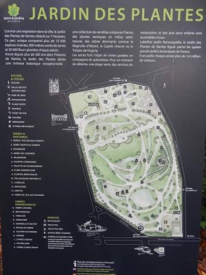 Place name sign for Jardin des Plantes in Nantes