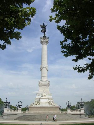 Monument aux Girondins with sculptures in Bordeaux, France